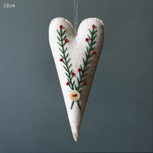 Load image into Gallery viewer, East of India Felt Embroidered Heart - 2 Colours