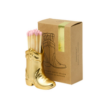 Load image into Gallery viewer, Paddywax Cowboy Boot Match Holder - Gold