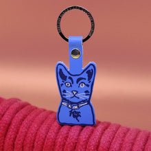 Load image into Gallery viewer, Ark Colour Leather Tabby cat keyring