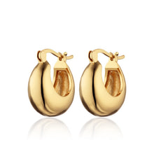 Load image into Gallery viewer, Scream Pretty Chunky Pillow Hoop Earrings - Silver/Gold