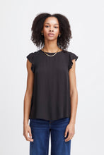 Load image into Gallery viewer, ICHI Flutter Cap Sleeve Blouse - 2 Colours
