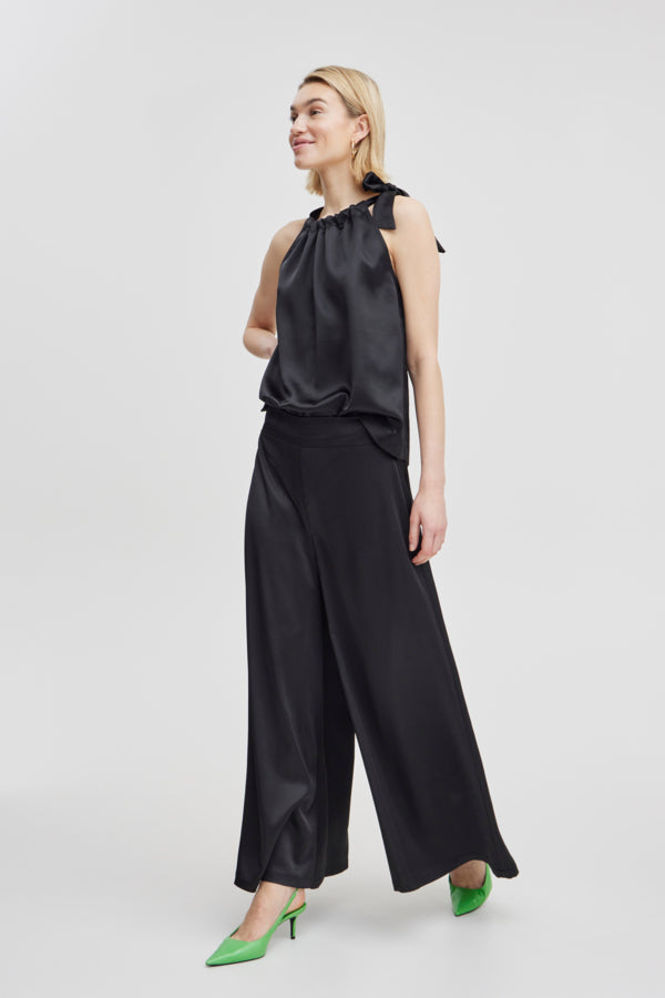 B Young Esto Wide Satin Trousers - 2 Colours