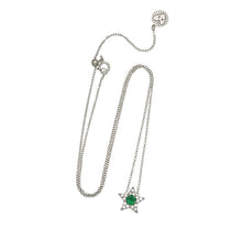 Load image into Gallery viewer, Amelia Scott Mini Star Necklace - Emerald Green, Clear CZ & Silver