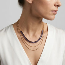 Load image into Gallery viewer, Three Layered Gold Necklace with Colourful Glass - 2 Colours
