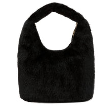 Load image into Gallery viewer, Every Other Faux Fur Scoop Bag - Black