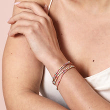 Load image into Gallery viewer, Lisa Angel Set of 5 Multicoloured Crystal Tennis Bracelets - Gold