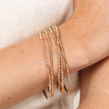 Load image into Gallery viewer, Set of 5 Beaded Tennis Bracelet in Gold