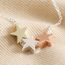 Load image into Gallery viewer, Mixed Metal Triple Star Necklace