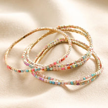 Load image into Gallery viewer, Lisa Angel Set of 5 Multicoloured Crystal Tennis Bracelets - Gold