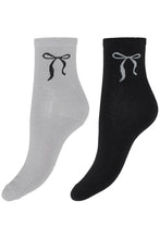 Load image into Gallery viewer, B Young Vilaine Bow Socks 2 Pack - 2 colours