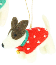 Load image into Gallery viewer, Jack Russell Felt Christmas Decoration - 2 Options