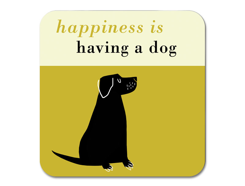Repeat Repeat Happiness Black Lab Coasters