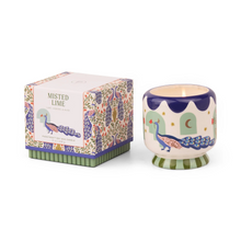 Load image into Gallery viewer, PADDYWAX Peacock Ceramic Boxed Misted Lime Scented Candle