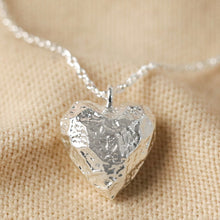 Load image into Gallery viewer, 3D Molten Heart Pendant Necklace - Silver