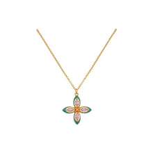 Load image into Gallery viewer, Amelia Scott Emerald Clover Enamel Necklace