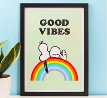 Load image into Gallery viewer, Good Vibes - Snoopy Framed Print