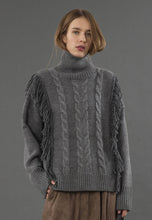 Load image into Gallery viewer, Religion Jamie Fringed Jumper - Charcoal