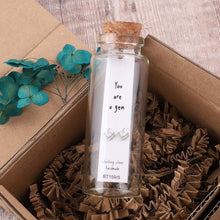 Load image into Gallery viewer, Attic Creations Message Bottle Earrings - ‘You Are A Gem’ Clear