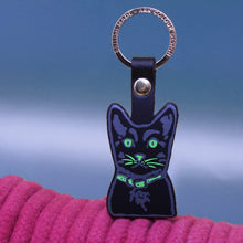 Load image into Gallery viewer, Ark Colour Leather Tabby cat keyring