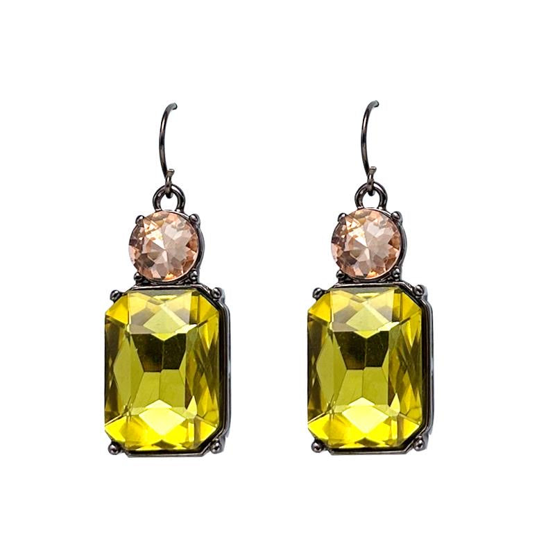 Cut gem Drop earrings - Yellow/Amber