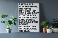 Load image into Gallery viewer, Rappers Delight Lyrics Print A3