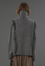 Load image into Gallery viewer, Religion Jamie Fringed Jumper - Charcoal