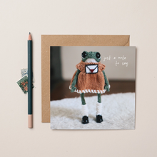 Load image into Gallery viewer, Just A Note Frog Greeting Card