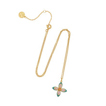 Load image into Gallery viewer, Amelia Scott Emerald Clover Enamel Necklace