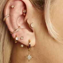Load image into Gallery viewer, Scream Pretty Sparkling Crescent Moon Flat Back Earring - Gold