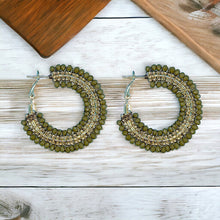 Load image into Gallery viewer, Beaded Hoop Earrings - 6 Colours