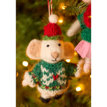 Load image into Gallery viewer, Felt Christmas Mouse in Jumper