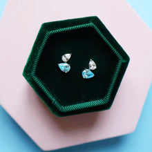 Load image into Gallery viewer, Amelia Scott Sofia Teardrop Aquamarine & Clear CZ Studs - Silver