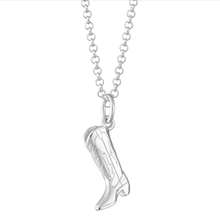 Load image into Gallery viewer, Scream Pretty Cowboy Boot Necklace - Silver