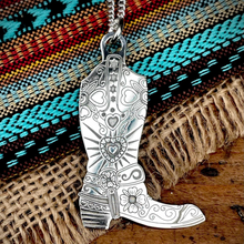 Load image into Gallery viewer, Carter Gore Silver Pendant - Cowboy Boot