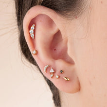 Load image into Gallery viewer, Scream Pretty Helix Curve Sparkling Flat Back Earring - Gold