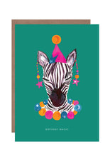 Load image into Gallery viewer, Zebra Birthday Magic Greeting Card