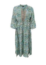 Load image into Gallery viewer, Black Colour DK Paisley Kaftan Tie Dress