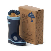 Load image into Gallery viewer, Paddywax Wellington Boot Match Holder - Navy Blue