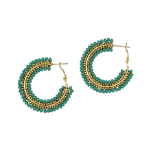 Load image into Gallery viewer, Beaded Hoop Earrings - 6 Colours