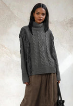Load image into Gallery viewer, Religion Jamie Fringed Jumper - Charcoal