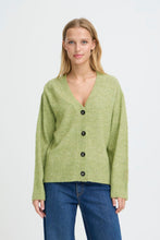 Load image into Gallery viewer, ICHI Baling Cardigan - Sage Green / Violet Blue