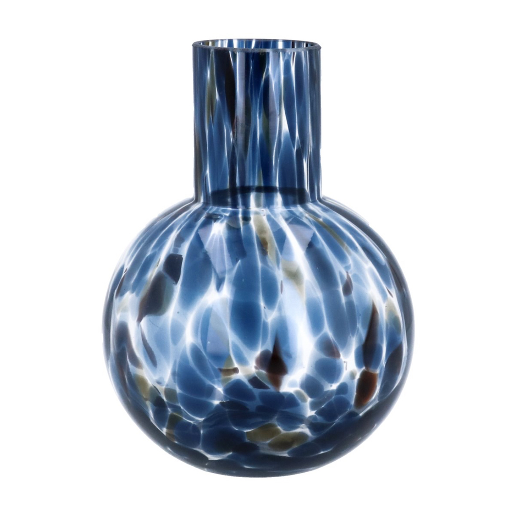 Gisela Graham Blue Tortoiseshell Ball Vase
