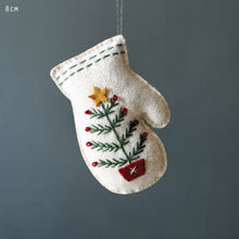 Load image into Gallery viewer, East of India Felt Embroidered Mitten - 3 Colours