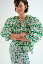 Load image into Gallery viewer, Compañía Fantástica Olive Flower Green Top