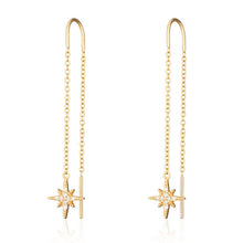 Load image into Gallery viewer, Scream Pretty Starburst Threader Earrings (comes in Gold Plated or Silver Plated)