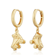 Load image into Gallery viewer, Scream Pretty Roller Skate Hoop Earrings (comes in Gold Plated or Silver Plated)