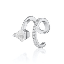Load image into Gallery viewer, Scream Pretty Diamond Double Band Single Ear Cuff - Silver or Gold