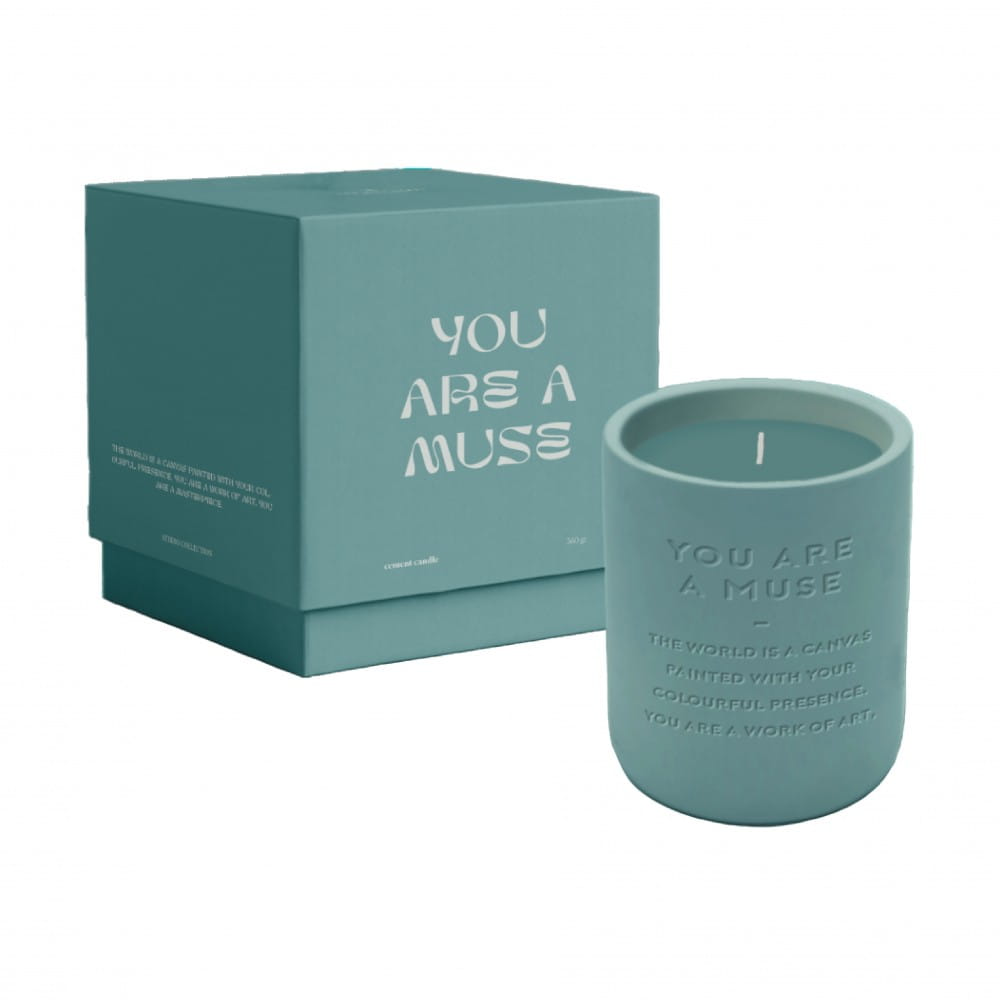 The Gift Label 'YOU ARE A MUSE’ Cement Candle