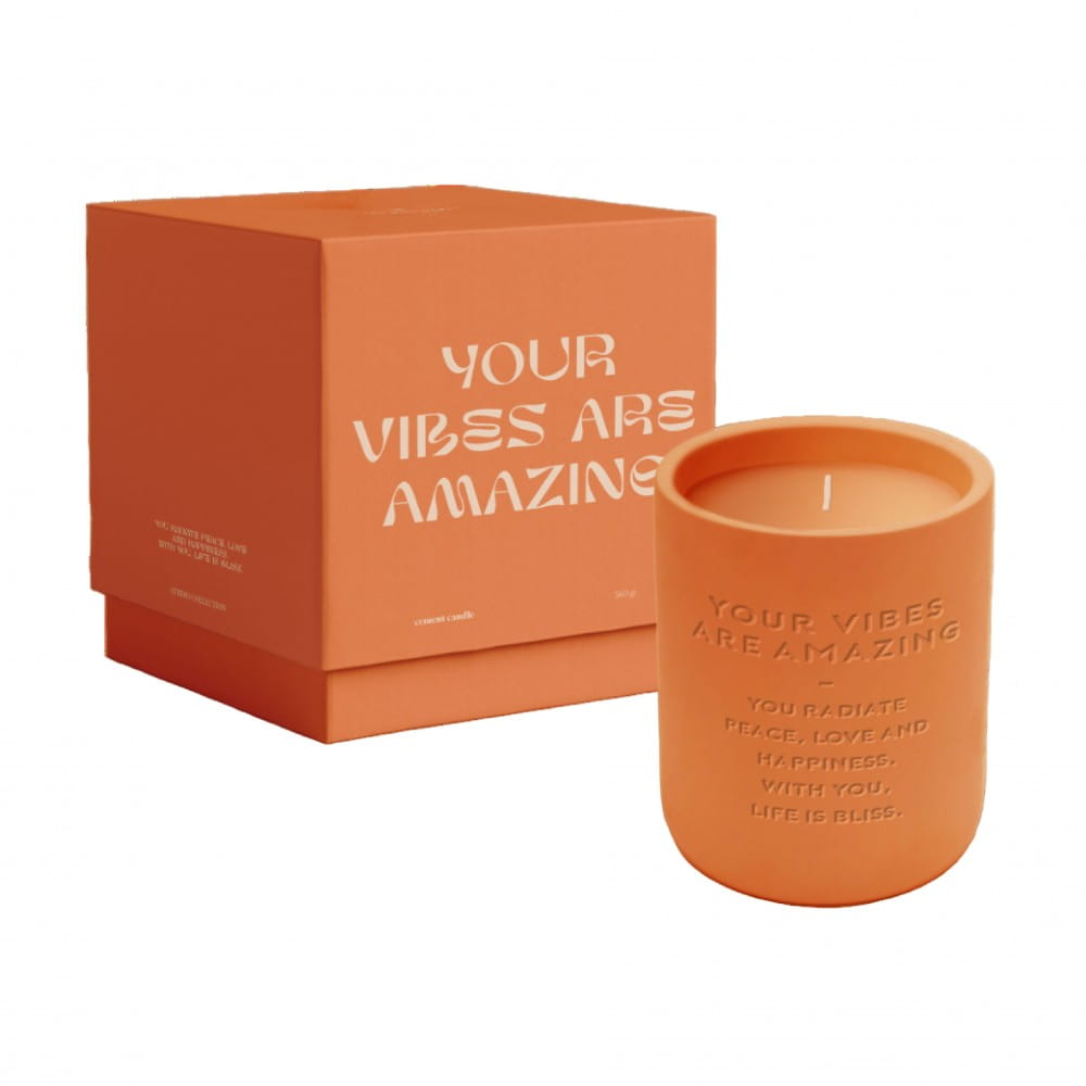 The Gift Label 'YOUR VIBES ARE AMAZING' Cement Candle