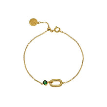 Load image into Gallery viewer, Amelia Scott Alma Oval Emerald Bracelet - Silver / Gold